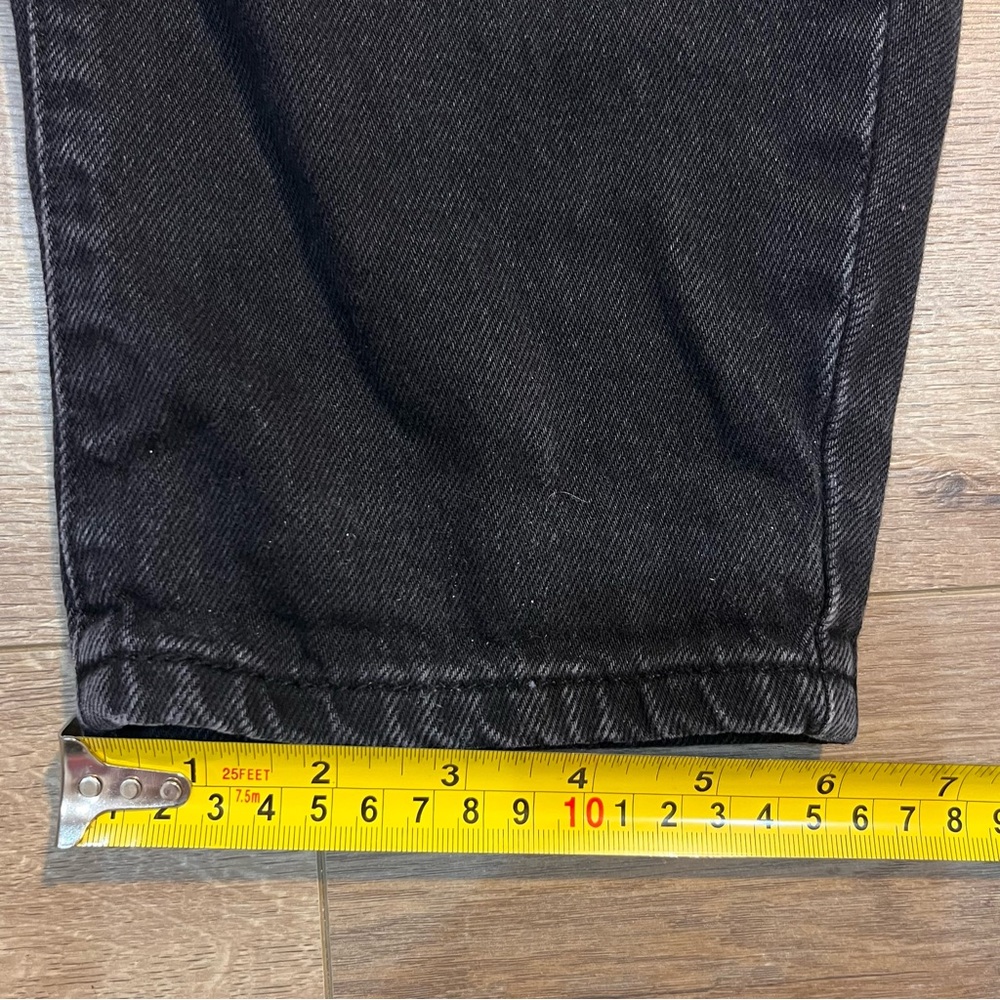Zara womens jeans high fit, free cut elastic belt, in black Size US 6 EUR 38 - Picture 14 of 16